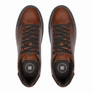 Tênis Masculino Casual Em Couro Marrom