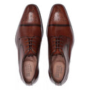 Sapato Derby Masculino Social Em Couro Marrom - CAFÉ