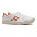 TÊNIS MASCULINO CASUAL EM COURO BRANCO COM CONFORTO - CARAMELO