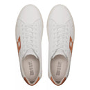 TÊNIS MASCULINO CASUAL EM COURO BRANCO COM CONFORTO - CARAMELO