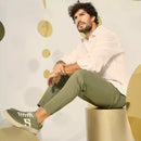 TÊNIS MASCULINO CASUAL EM COURO VERDE COM CONFORTO