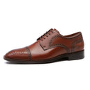 Sapato Derby Brogue Masculino Social Em Couro Marrom - CAFE