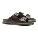 SANDÁLIA MASCULINA CASUAL EM COURO MARROM - SKAR CAFE