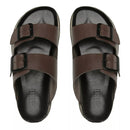 SANDÁLIA MASCULINA CASUAL EM COURO MARROM - SKAR CAFE