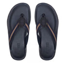 Chinelo Masculino Casual Em Couro Azul - MARINHO