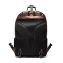 MOCHILA PORTA NOTEBOOK MASCULINA EM COURO COM RODINHAS MARROM
