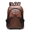 MOCHILA PORTA NOTEBOOK MASCULINA EM COURO COM RODINHAS MARROM